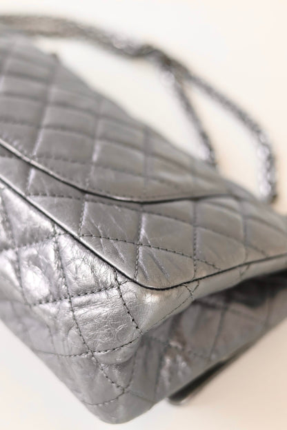 Chanel Reissue medium metallic grey/silver