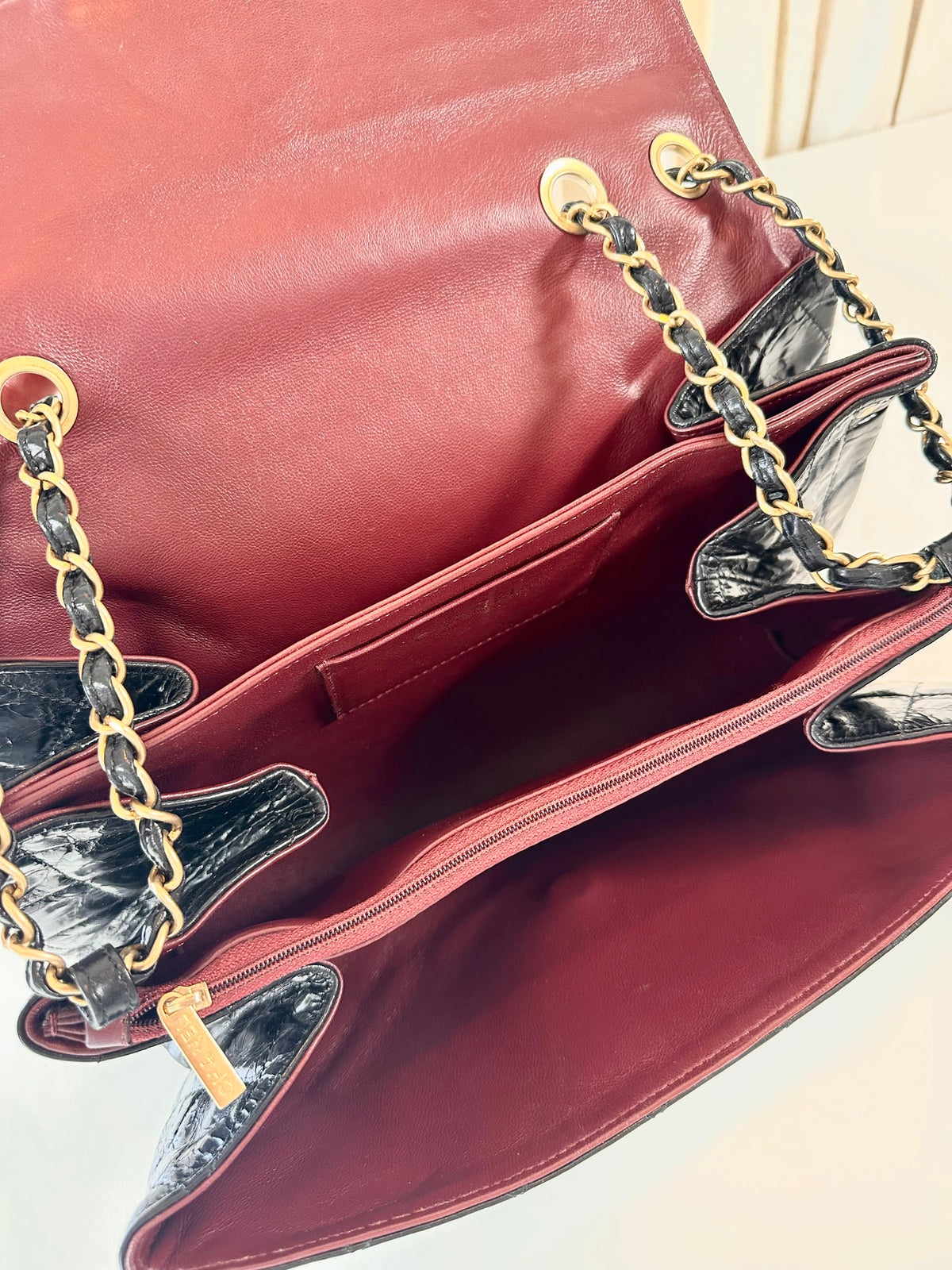 Chanel black single flap bag