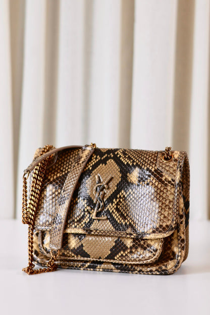 Saint Laurent Niki python leather
