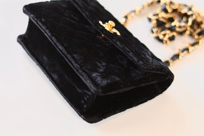 Chanel vintage velvet micro bag