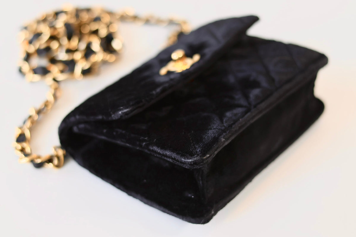 Chanel vintage velvet micro bag
