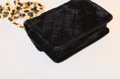 Chanel vintage velvet micro bag