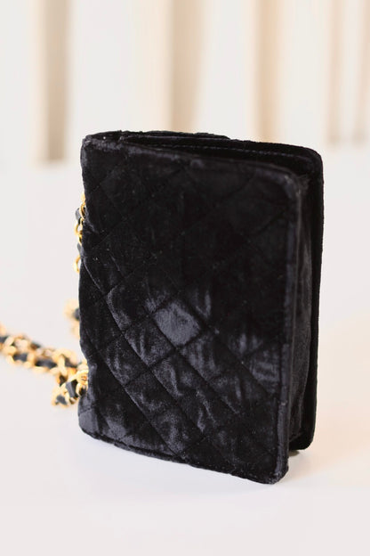 Chanel vintage velvet micro bag