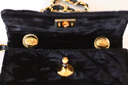 Chanel vintage velvet micro bag