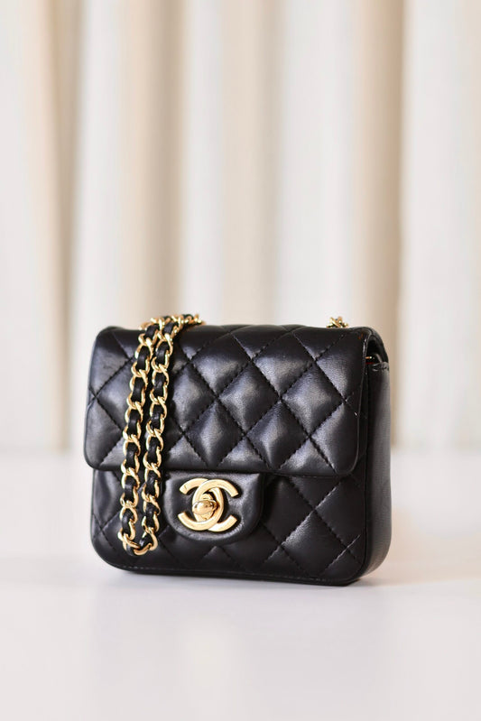 Chanel vintage micro square black