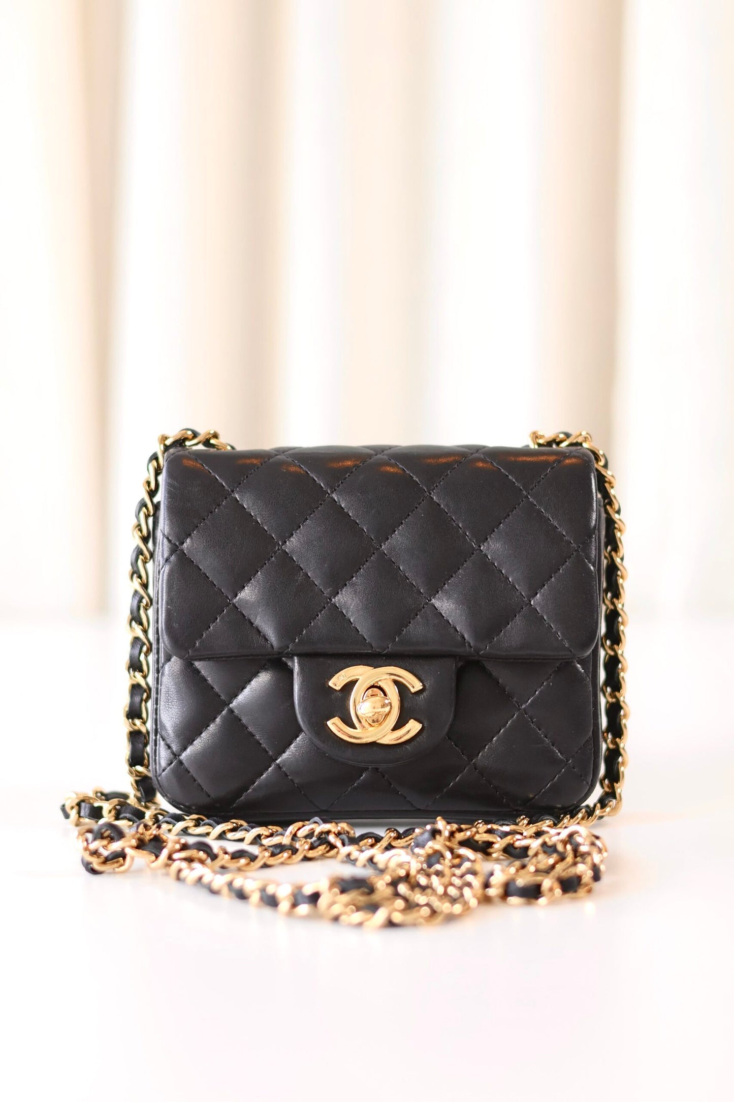 Chanel vintage micro square black