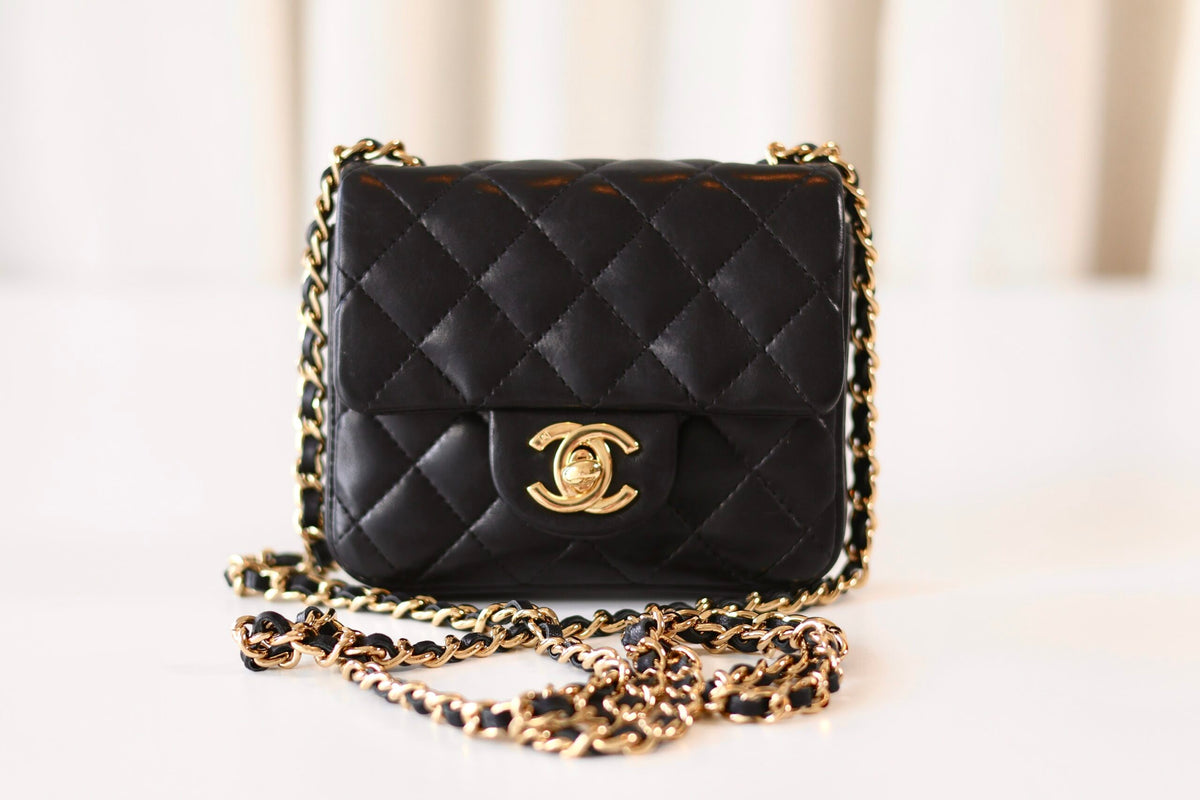 Chanel vintage micro square black