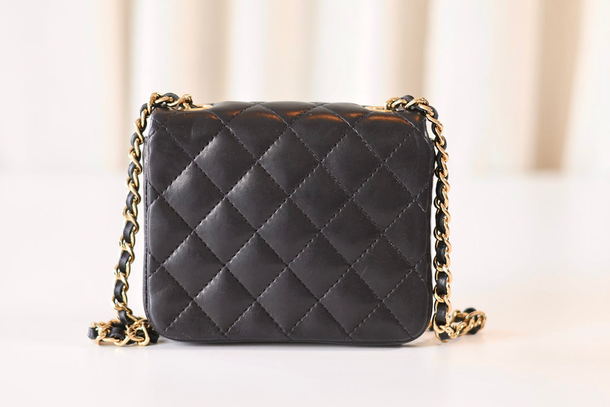 Chanel vintage micro square black