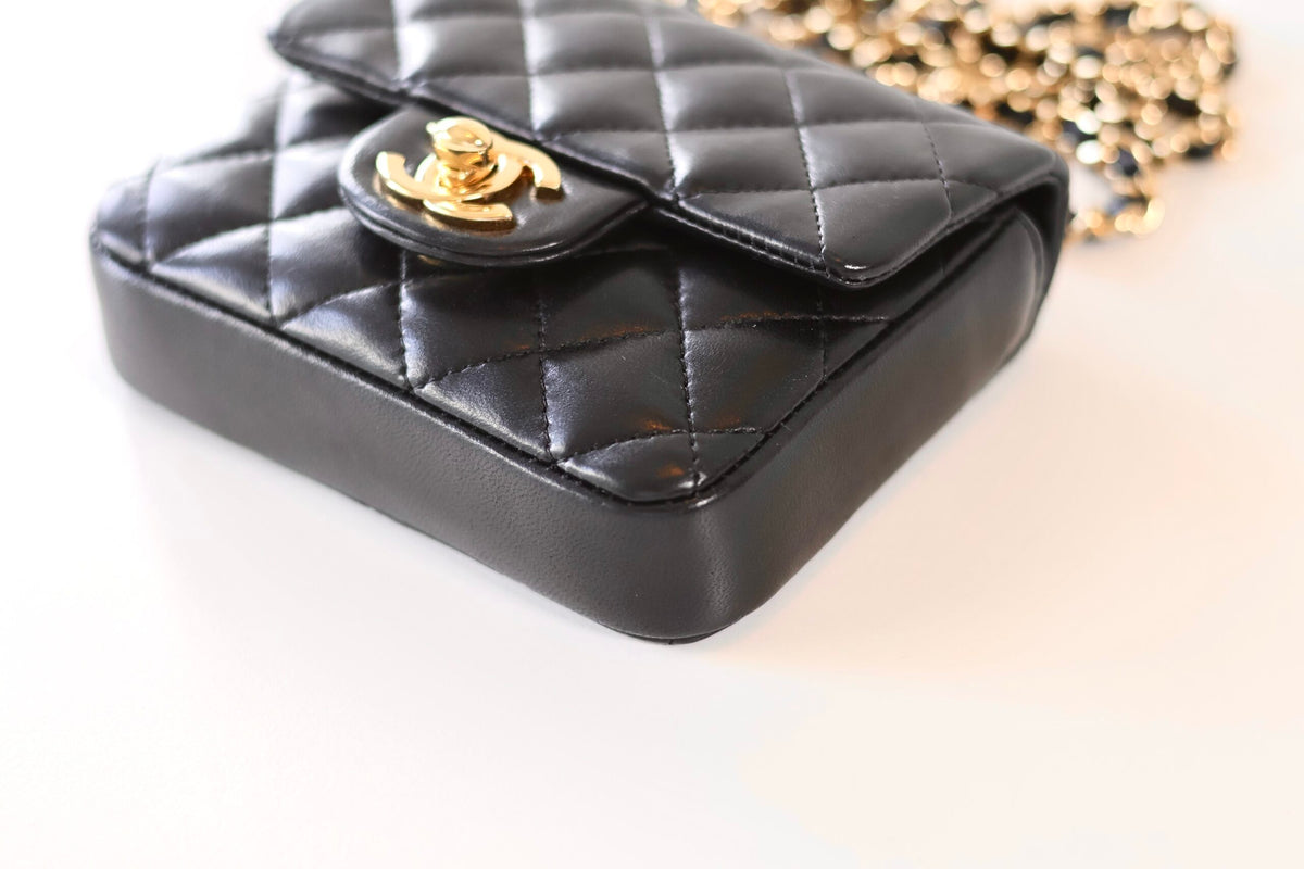 Chanel vintage micro square black