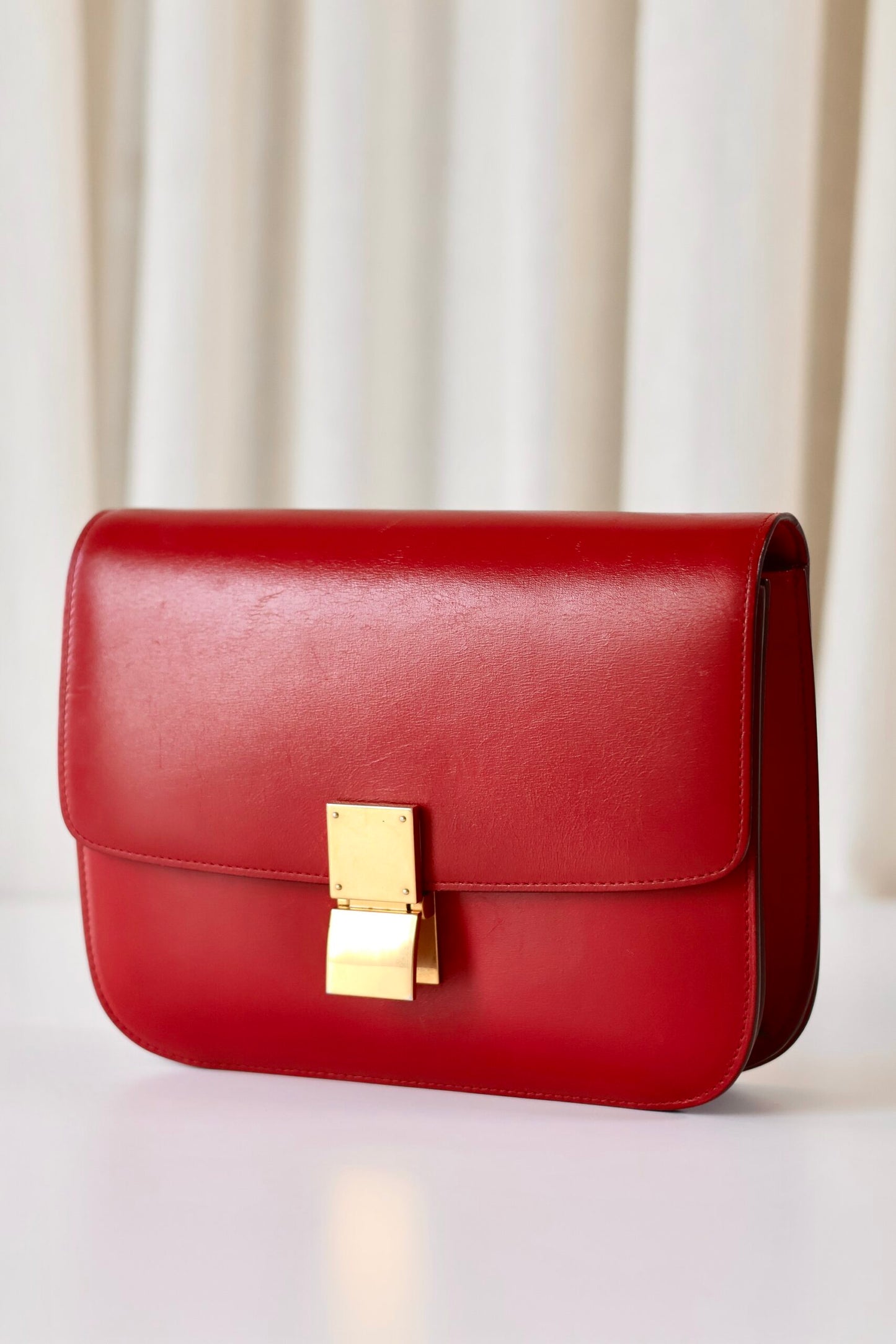 Celine classic red box bag