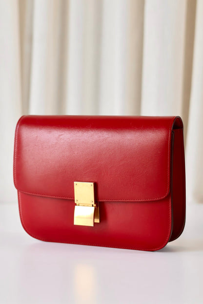 Celine classic red box bag