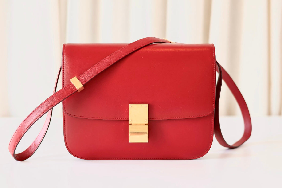 Celine classic red box bag