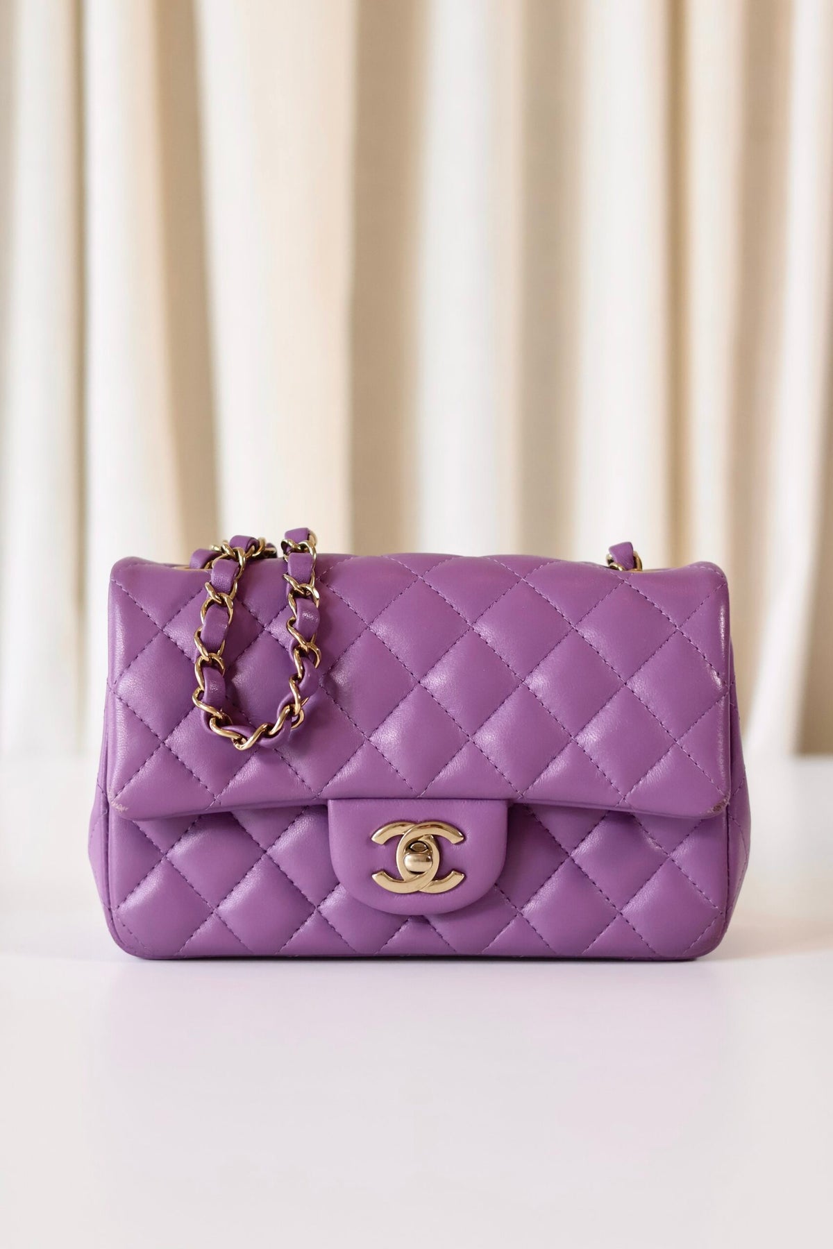 Chanel purple rectangular