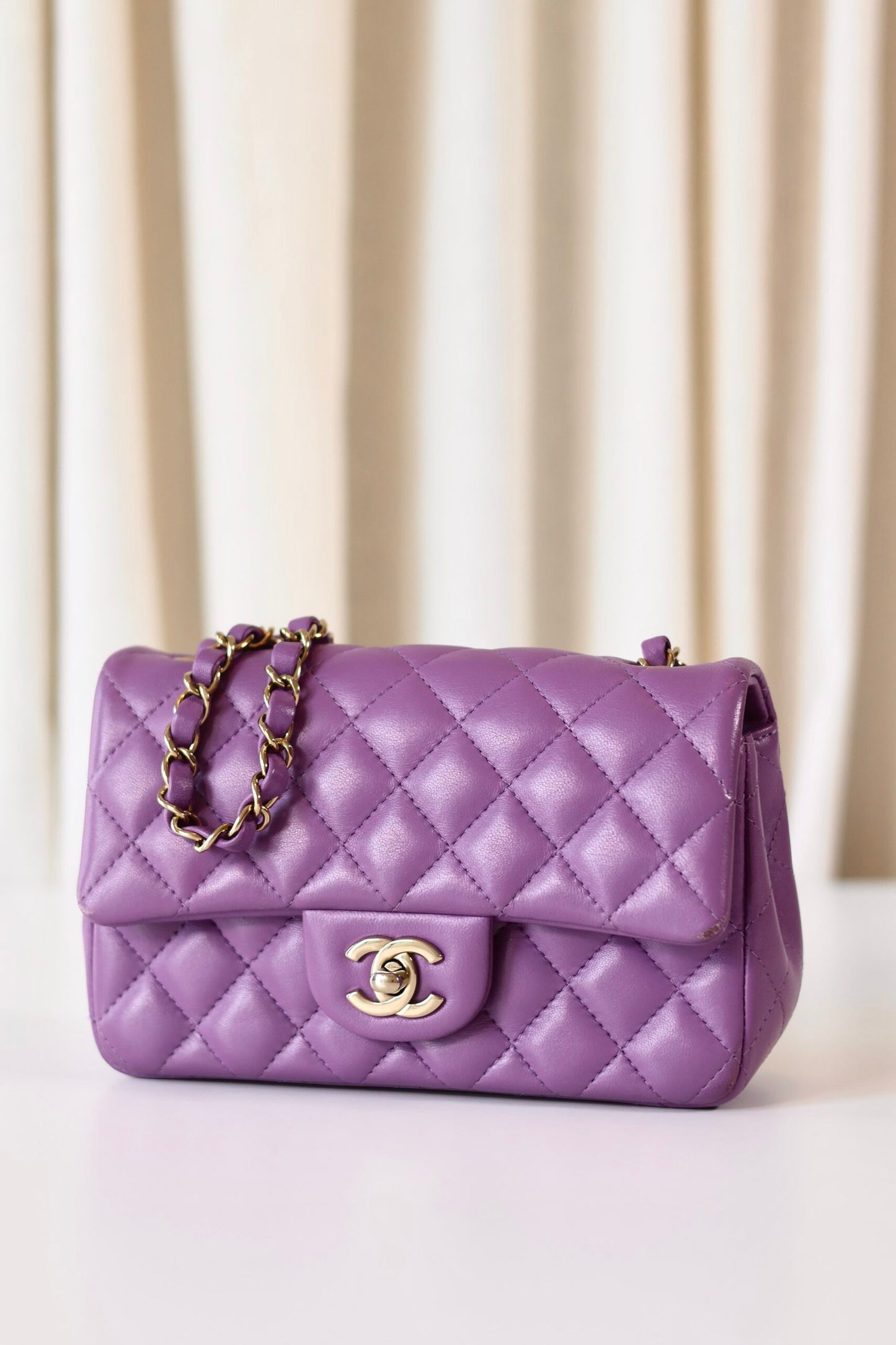 Chanel purple rectangular
