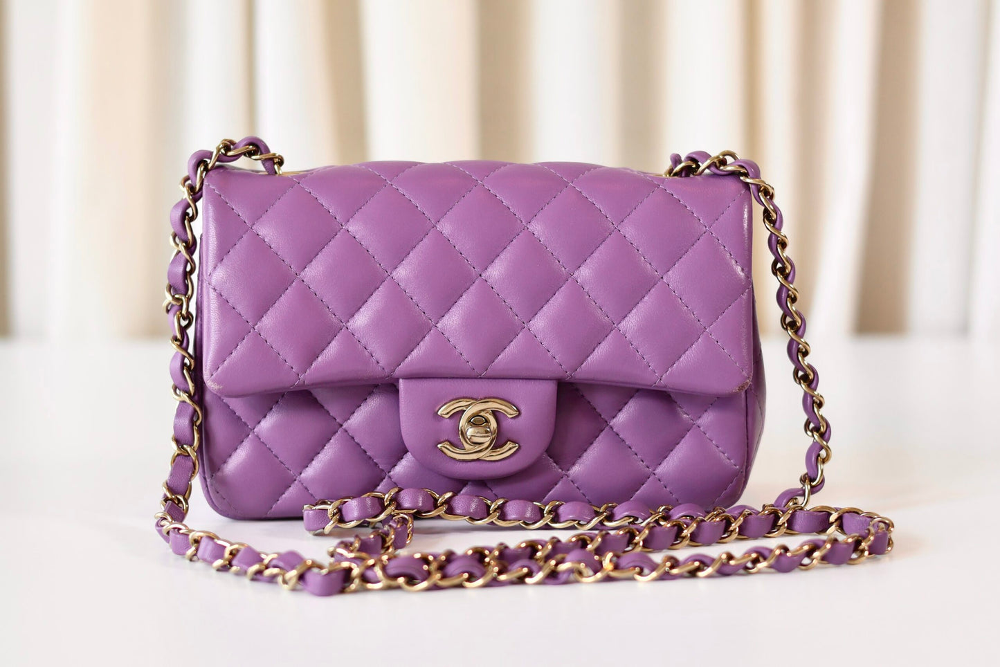 Chanel purple rectangular