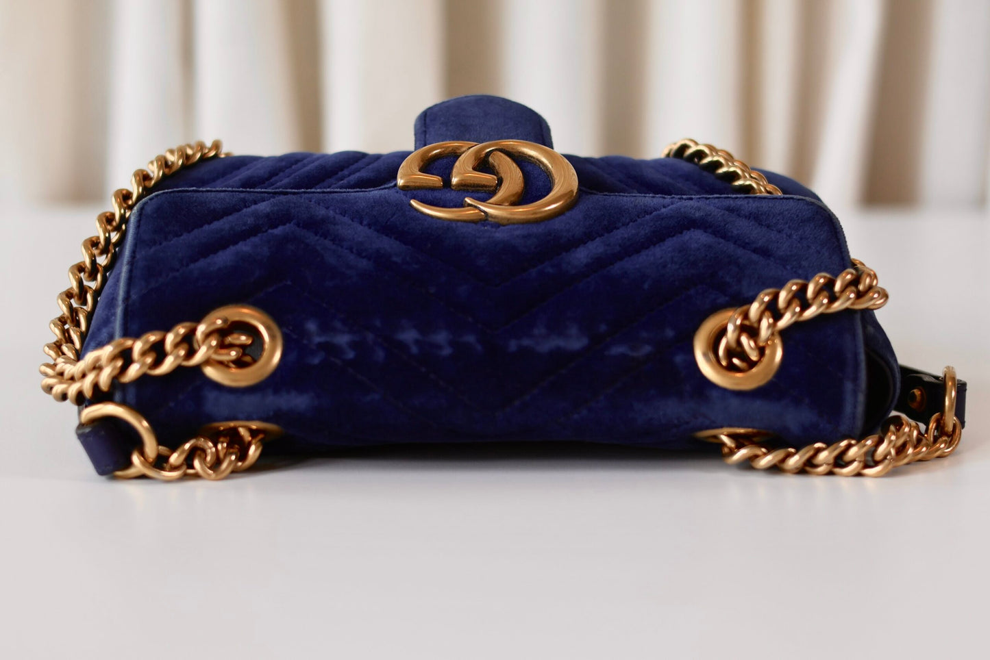 Gucci marmont navy velvet