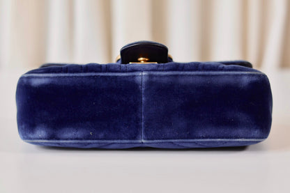 Gucci marmont navy velvet