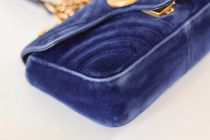 Gucci marmont navy velvet