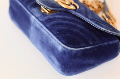 Gucci marmont navy velvet