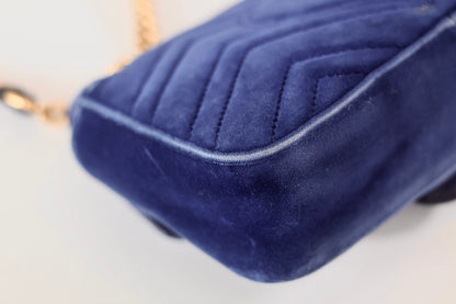 Gucci marmont navy velvet