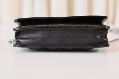 Chanel black wallet on chain