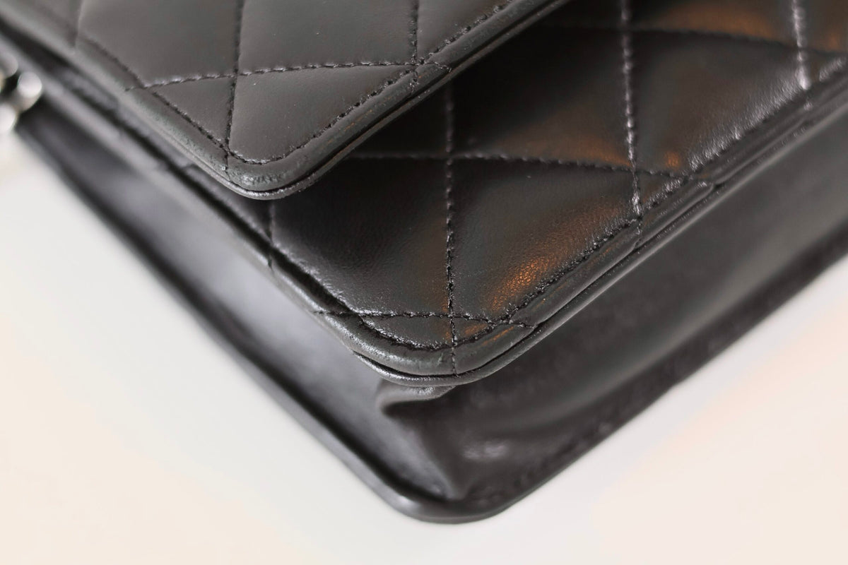 Chanel black wallet on chain