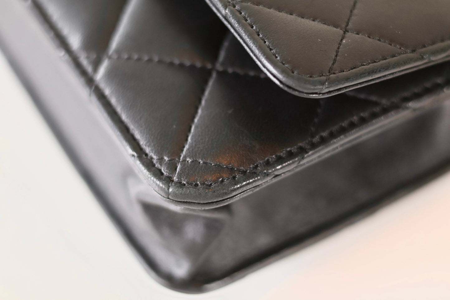 Chanel black wallet on chain
