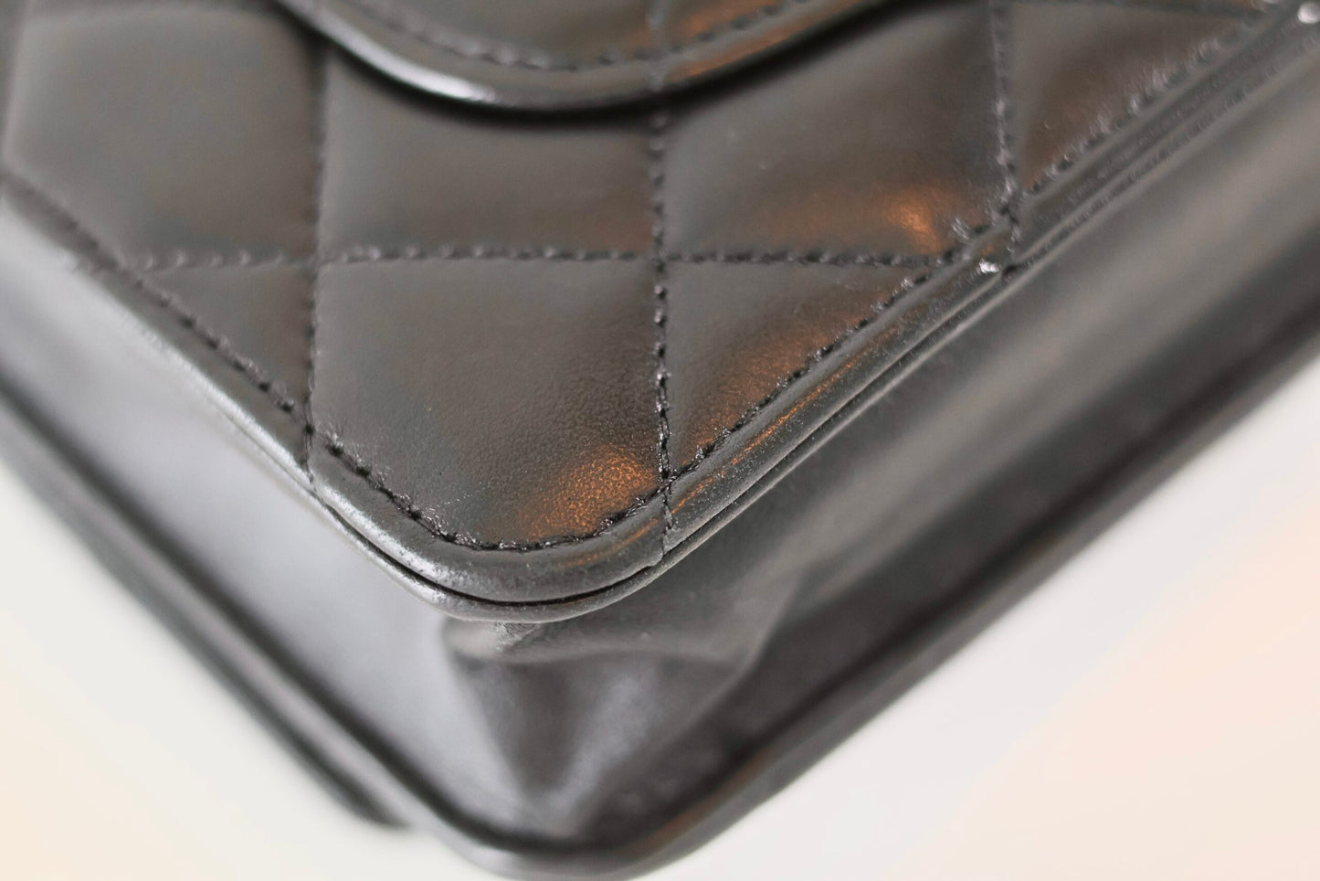 Chanel black wallet on chain