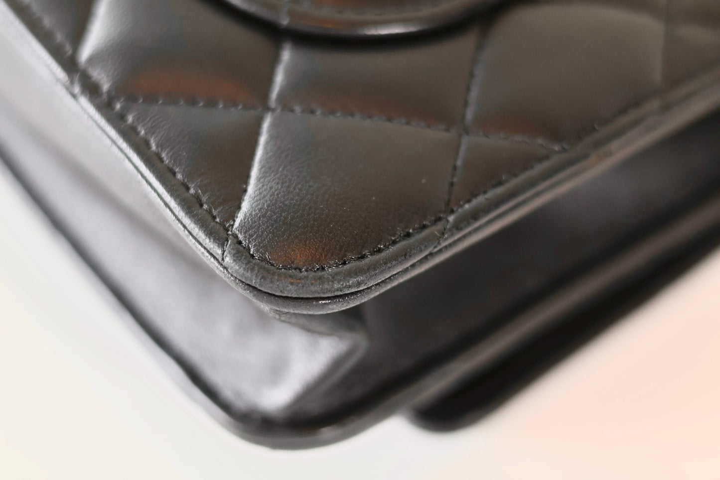 Chanel black wallet on chain