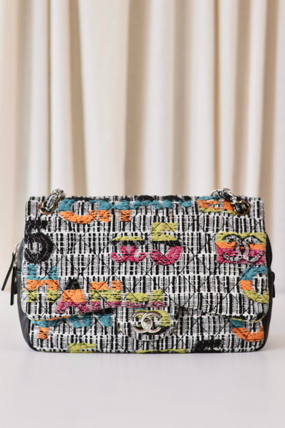 Chanel tweed single flap bag