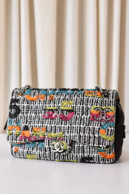 Chanel tweed single flap bag