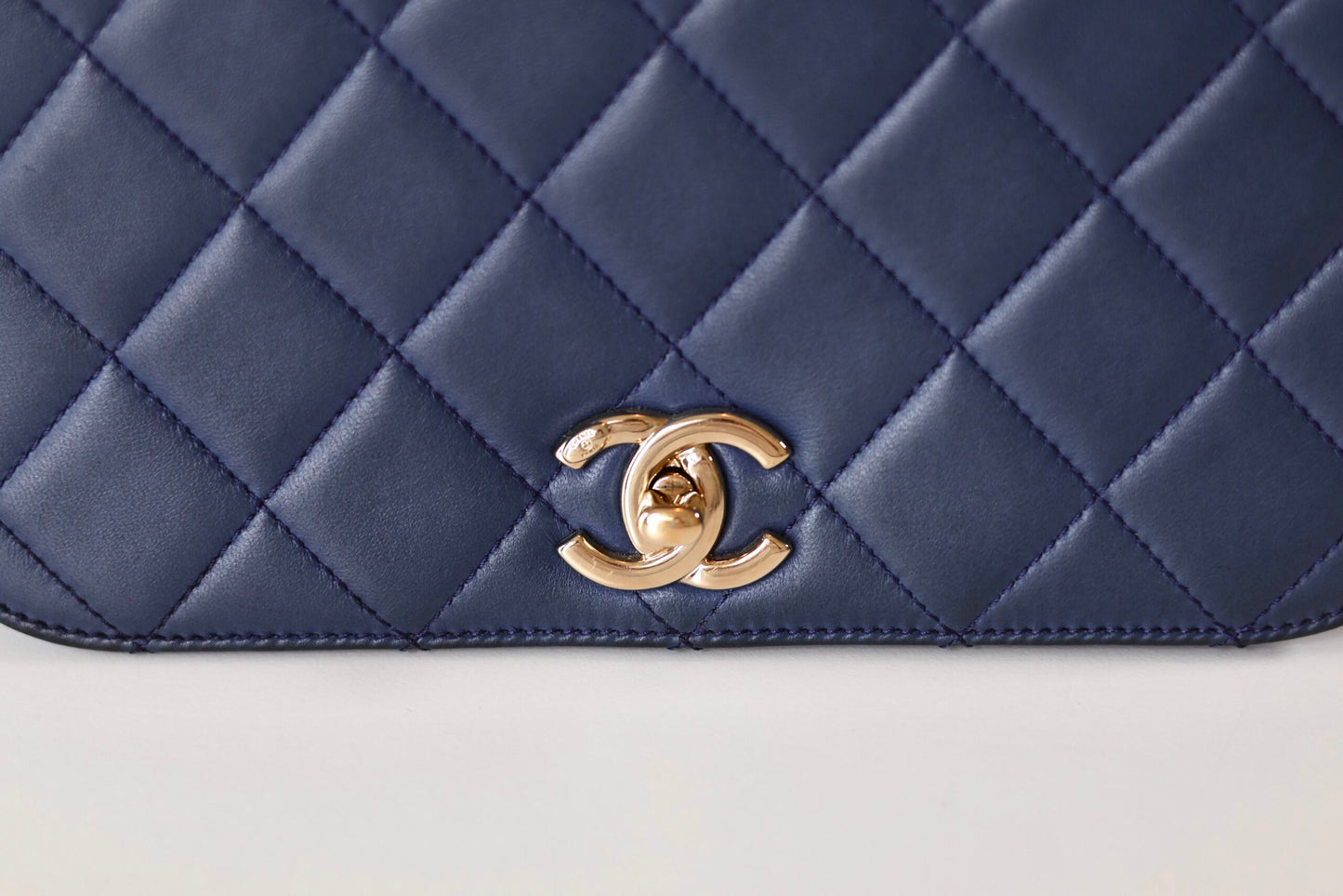 Chanel blue top handle