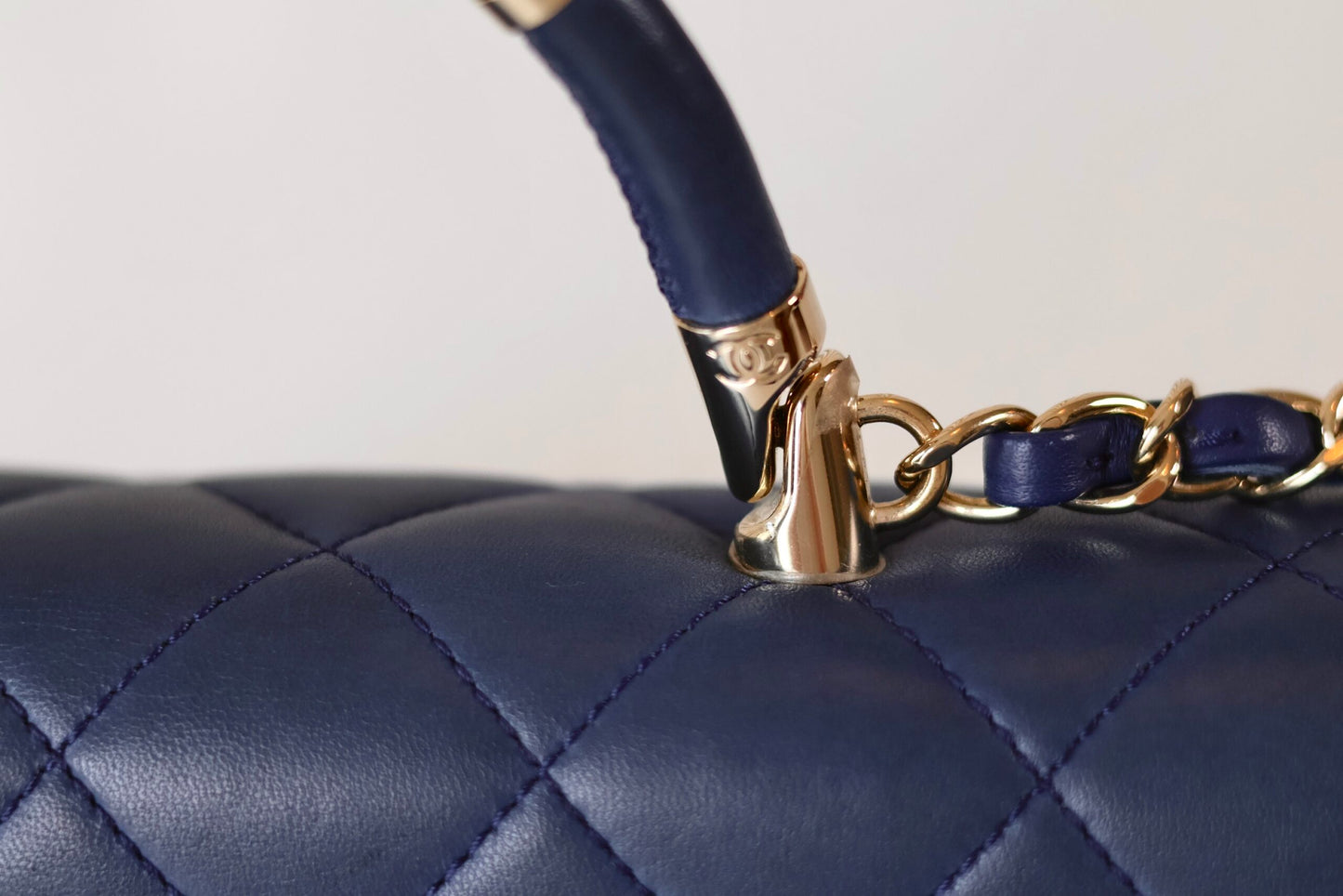 Chanel blue top handle