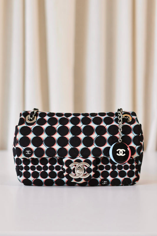 Chanel single flap bag polka dot