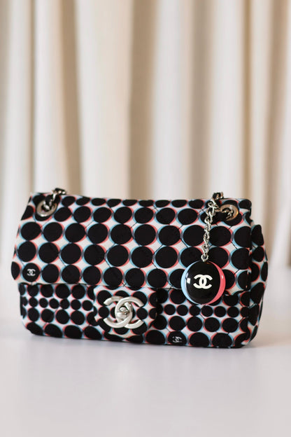 Chanel single flap bag polka dot