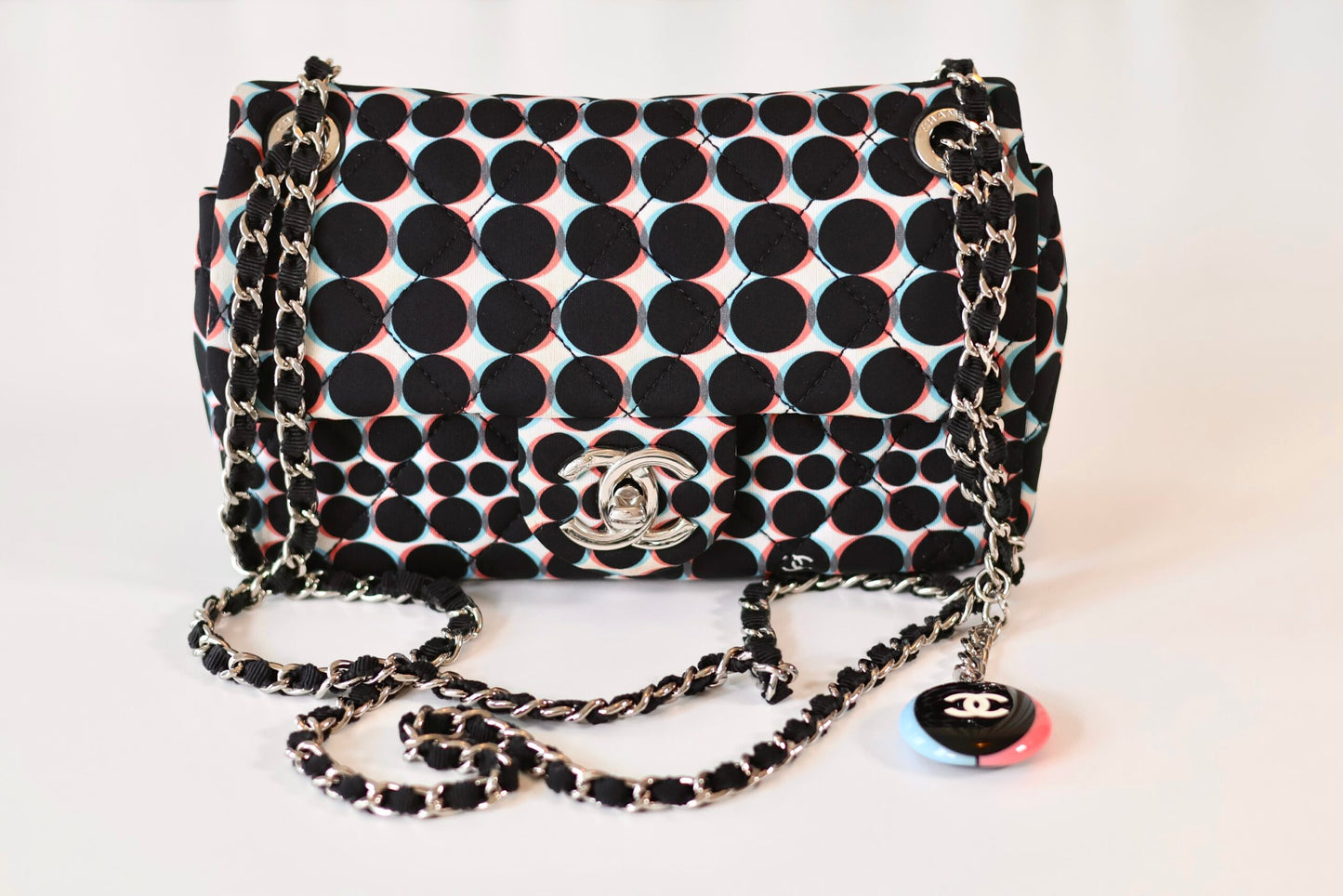 Chanel single flap bag polka dot