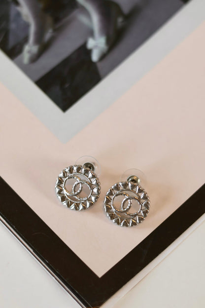 Chanel round heart earrings