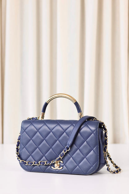 Chanel blue top handle