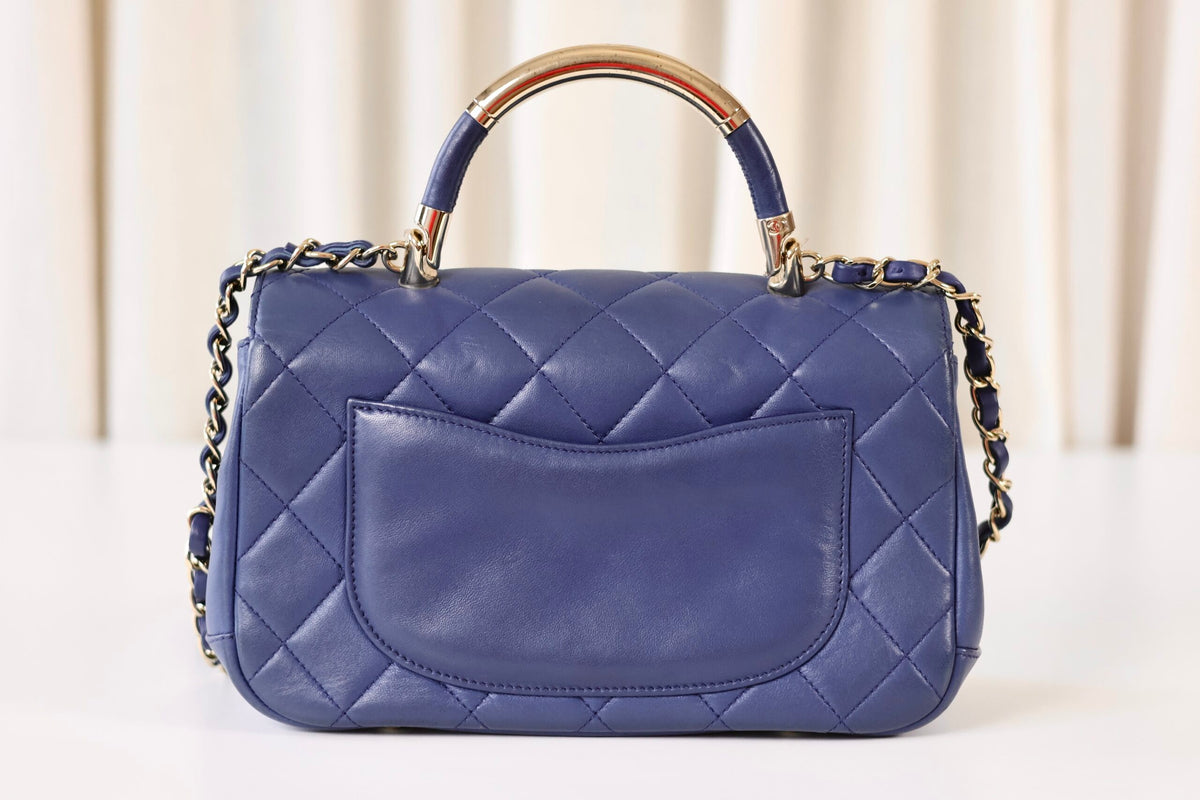 Chanel blue top handle