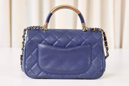 Chanel blue top handle