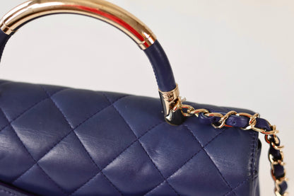Chanel blue top handle