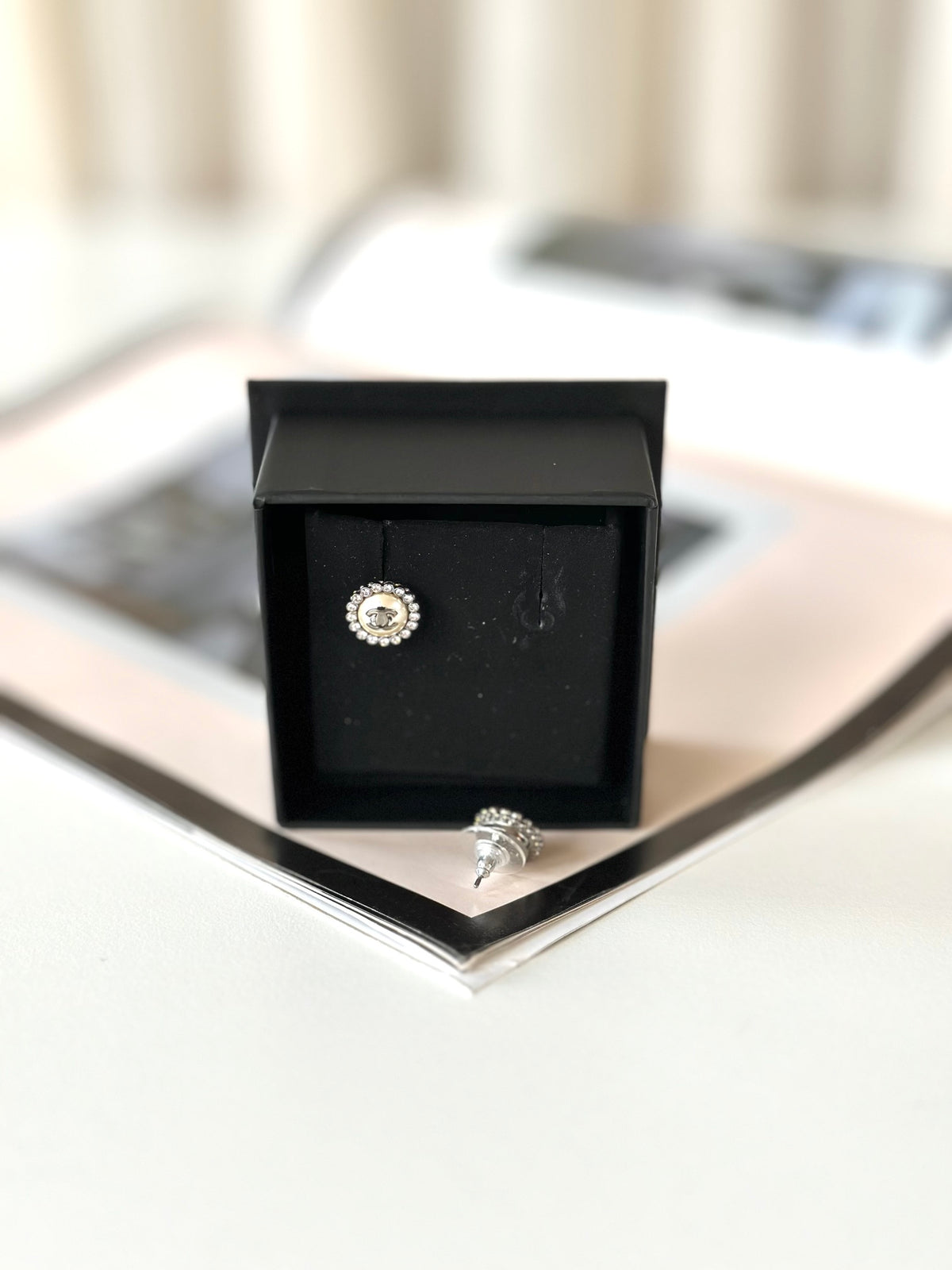 Chanel round diamond stud earrings