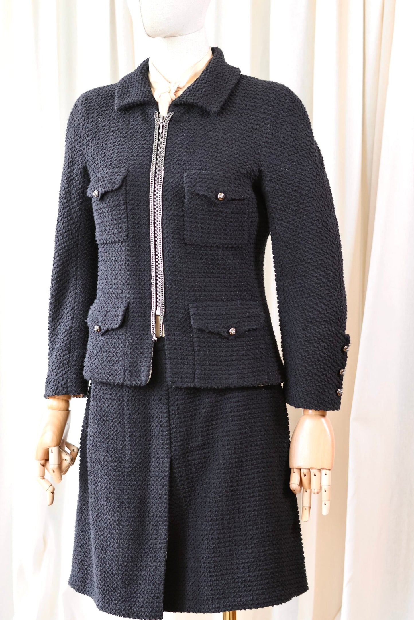 Chanel Tweed Suit Black