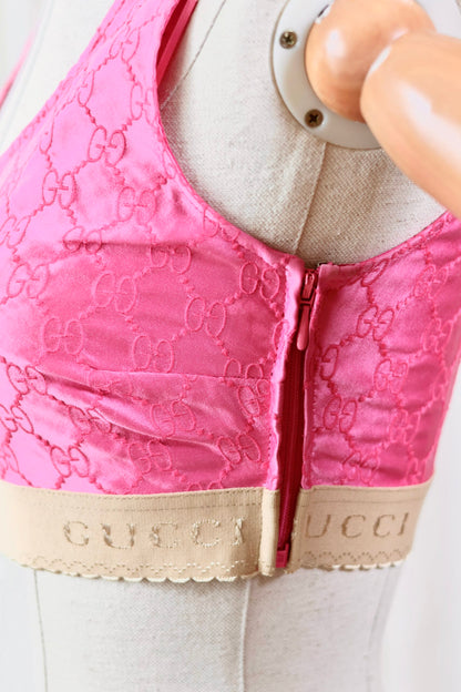 Gucci pink top monogram