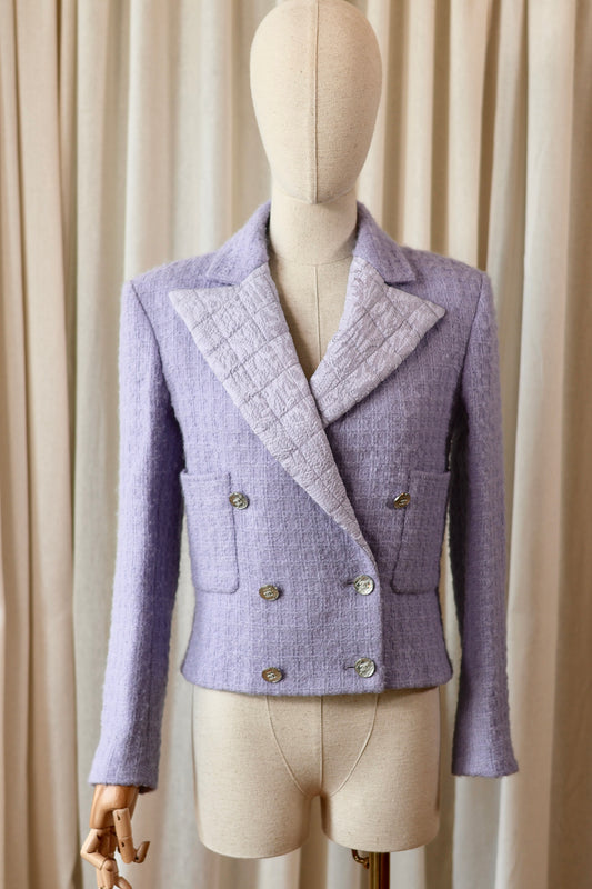 Chanel tweed jacket purple