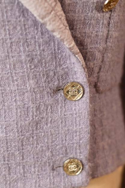 Chanel tweed jacket purple
