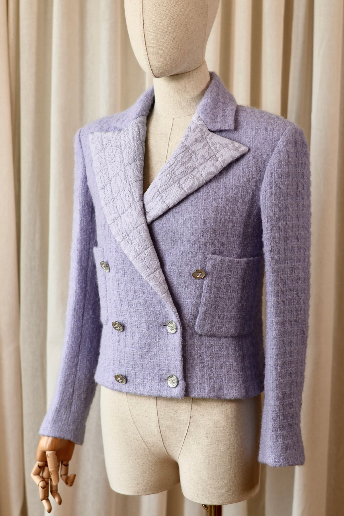 Chanel tweed jacket purple