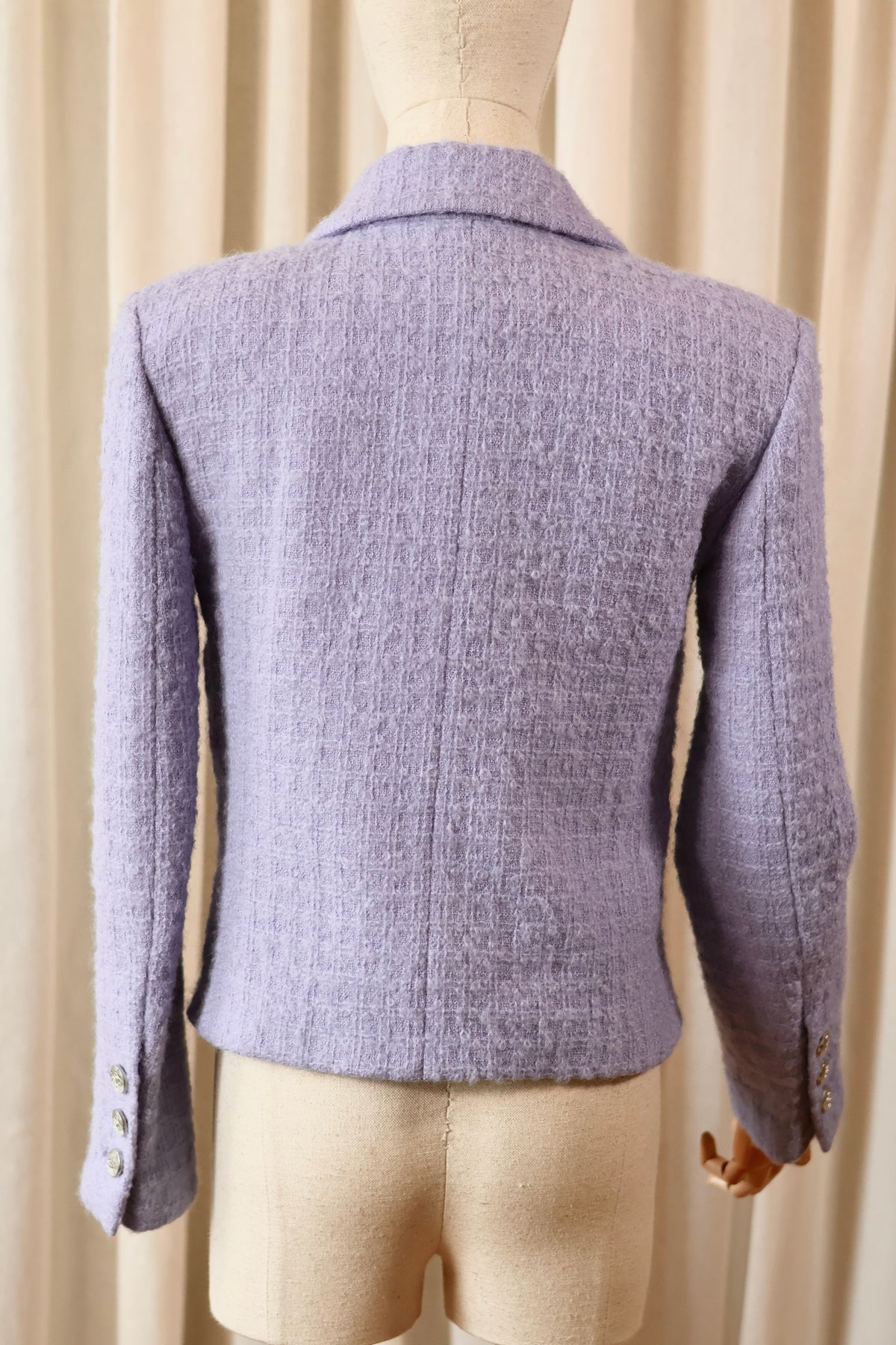 Chanel tweed jacket purple