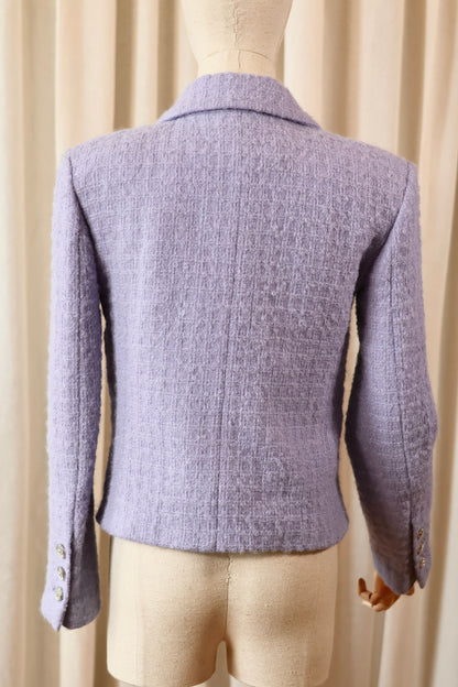 Chanel tweed jacket purple