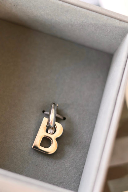Balenciaga silver B earrings